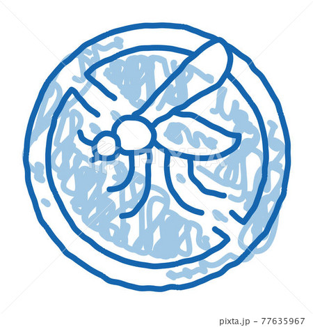 Crossed Mosquito doodle icon hand drawn illustration Crossed Mosquito doodle icon hand drawn illustration 77635967