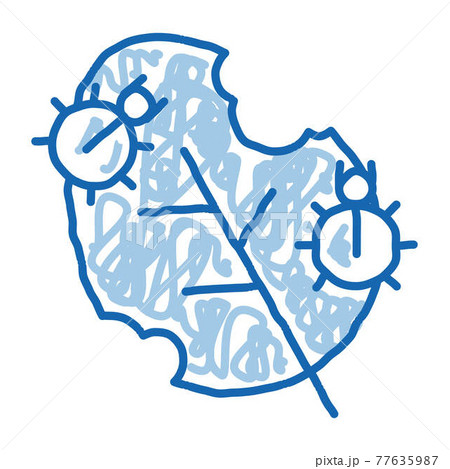 Bugs Eat Leaf doodle icon hand drawn illustration 77635987