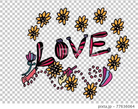 Love メッセージ イラスト文字 POP Love メッセージ イラスト文字 POP 77636064