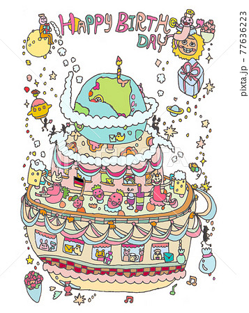 Happybirthday かわいいイラスト Popのイラスト素材