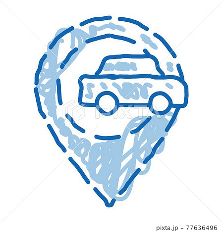 Car Gps Map Mark doodle icon hand drawn illustration Car Gps Map Mark doodle icon hand drawn illustration 77636496
