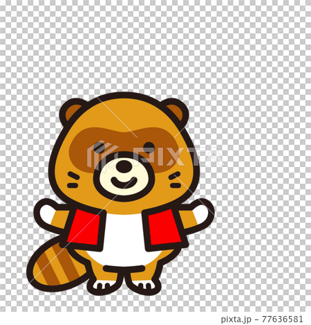 お月見をするかわいいタヌキ お月見をするかわいいタヌキ 77636581