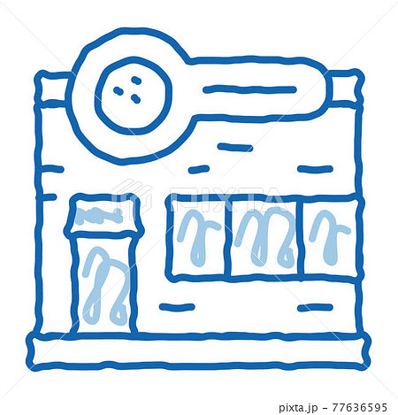 Bowling Building doodle icon hand drawn illustration Bowling Building doodle icon hand drawn illustration 77636595