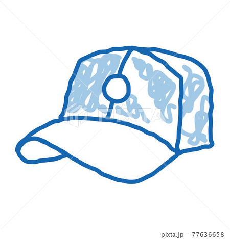 Baseball Cap Hat doodle icon hand drawn illustration 77636658