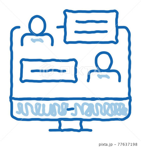 Online Discussion doodle icon hand drawn illustration 77637198