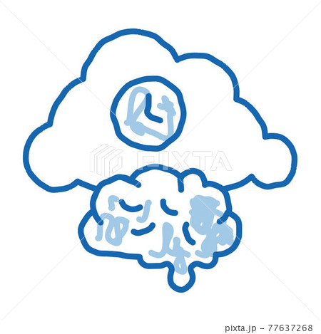 Brain Cloud Clock doodle icon hand drawn illustration Brain Cloud Clock doodle icon hand drawn illustration 77637268