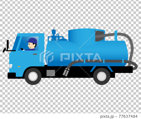 バキュームカーを運転する男性作業員 77637484