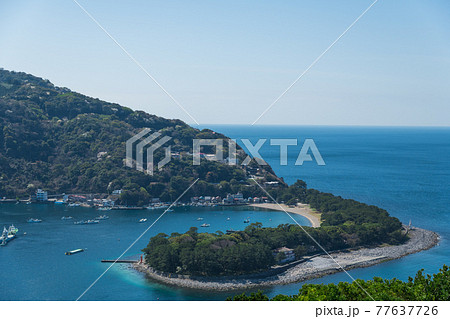 【沼津市戸田　出逢い岬からの御浜岬】 77637726