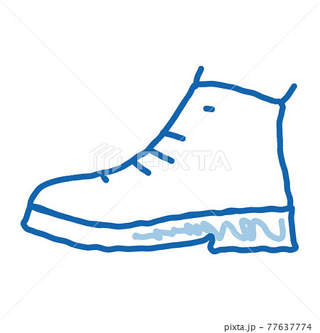Repaired Shoe doodle icon hand drawn illustration 77637774