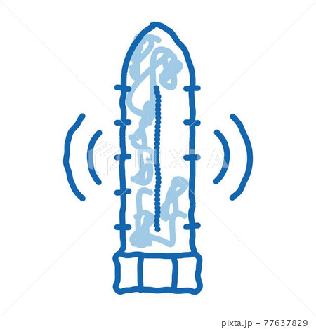 Vibro Dildo Toy doodle icon hand drawn illustration 77637829
