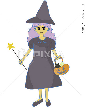 魔女のキャラクター デフォルメ 縦のイラスト素材 魔女のキャラクター デフォルメ 縦のイラスト素材