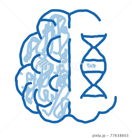 Brain Molecule doodle icon hand drawn illustration 77638603