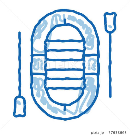 Boat With Oars doodle icon hand drawn illustration Boat With Oars doodle icon hand drawn illustration 77638663