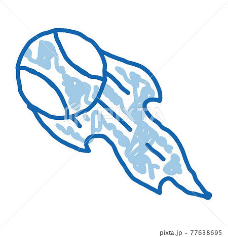 Tennis Ball Flame doodle icon hand drawn illustration 77638695