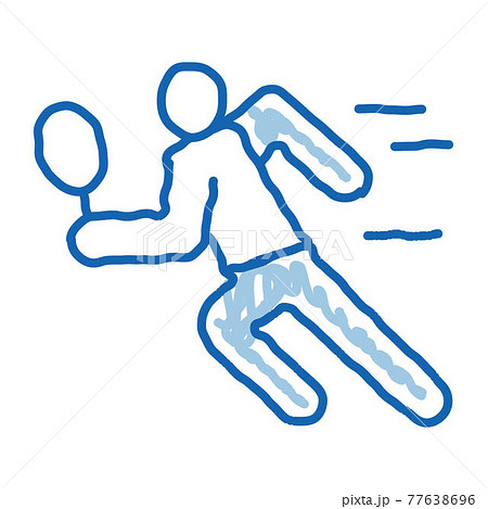 Run Tennis Player doodle icon hand drawn illustration 77638696