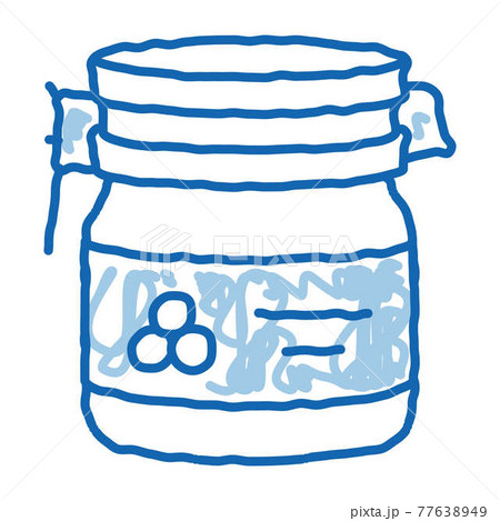 Caviar Bottle doodle icon hand drawn illustration 77638949
