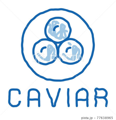 Caviar Seafood doodle icon hand drawn illustration 77638965