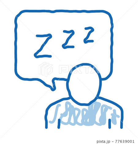 Human Zzz In Quote Frame doodle icon hand drawn illustration 77639001