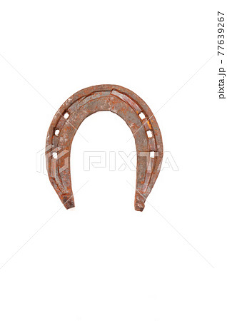 Vintage horse horseshoe on white background 77639267