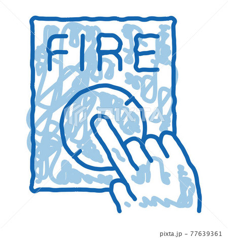 Hand Push Fire Button doodle icon hand drawn illustration Hand Push Fire Button doodle icon hand drawn illustration 77639361