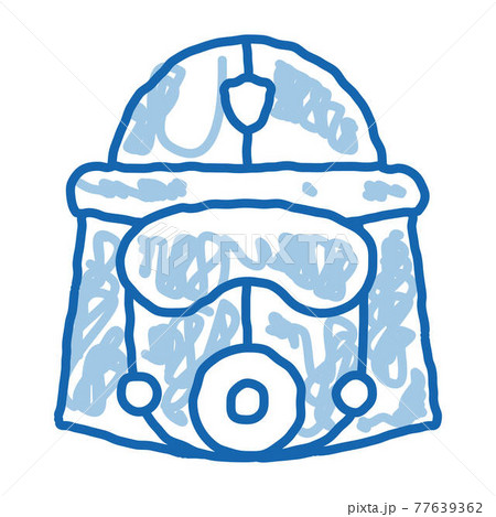 Firefighter Mask Helmet doodle icon hand drawn illustration Firefighter Mask Helmet doodle icon hand drawn illustration 77639362