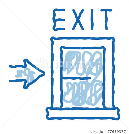 Fire-escape Exit Door doodle icon hand drawn illustration Fire-escape Exit Door doodle icon hand drawn illustration 77639377