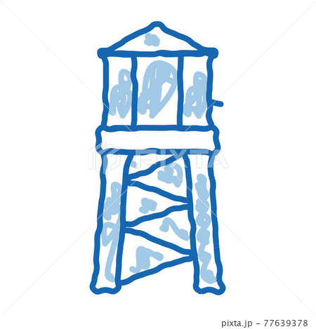 Fire Tower With Water doodle icon hand drawn illustration Fire Tower With Water doodle icon hand drawn illustration 77639378