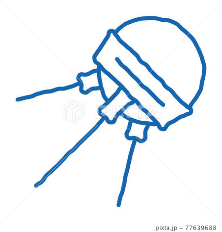 Satellite With Antennas doodle icon hand drawn illustration 77639688