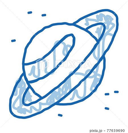 Saturn Planet Ring doodle icon hand drawn illustration 77639690