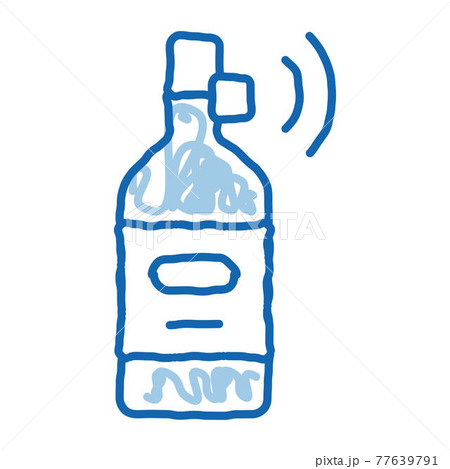 Beverage Bottle with Signal Sensor doodle icon hand drawn illustration 77639791