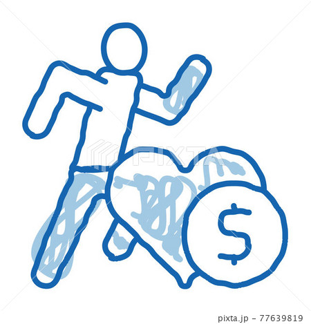 Athlete Health for Money doodle icon hand drawn illustration 77639819