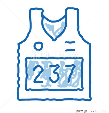 Vest with Personal Athlete Number doodle icon hand drawn illustration Vest with Personal Athlete Number doodle icon hand drawn illustration 77639820