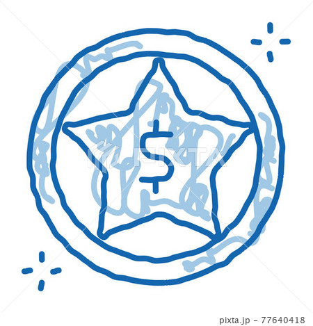 Dollar Star Bonus doodle icon hand drawn illustration 77640418