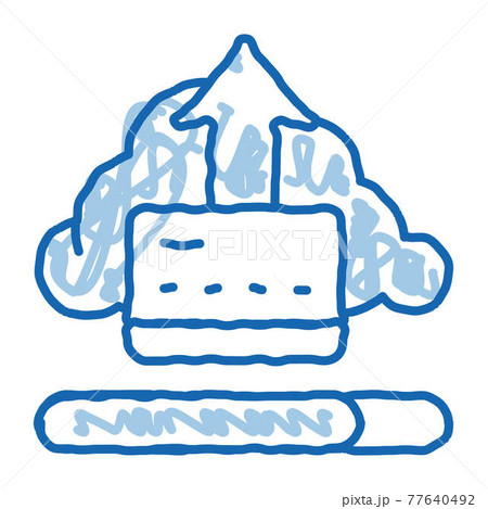 Write-Off Data Through Cloud Storage doodle icon hand drawn illustration 77640492