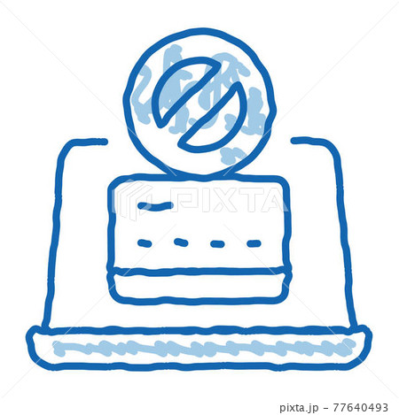 Virus on Laptop doodle icon hand drawn illustration Virus on Laptop doodle icon hand drawn illustration 77640493
