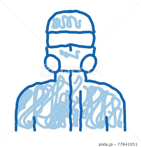 Human in Protective Mask doodle icon hand drawn illustration Human in Protective Mask doodle icon hand drawn illustration 77641051