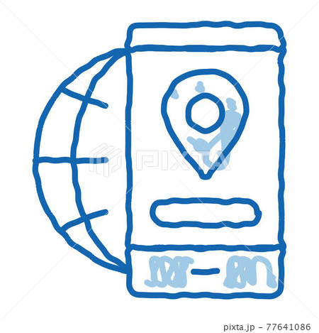 Geolocation doodle icon hand drawn illustration 77641086