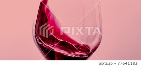 Red wine in crystal glass, alcohol drink and luxury aperitif, oenology and viticulture product 77641183