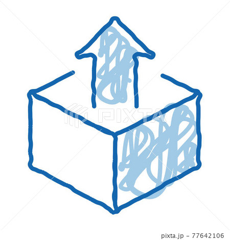 Box Container With Arrow Agile Element doodle icon hand drawn illustration 77642106