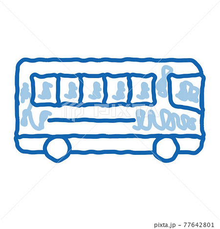 Public Transport Inter-city Bus doodle icon hand drawn illustration 77642801