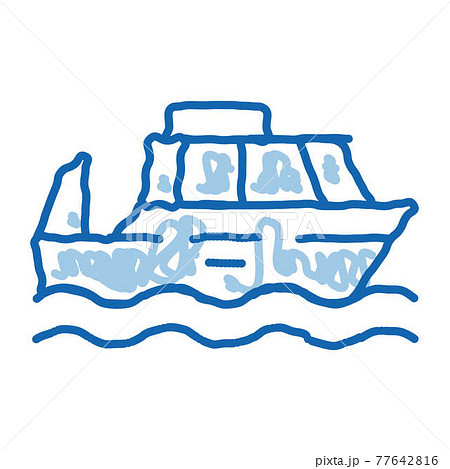 Public Transport Water Taxi doodle icon hand drawn illustration 77642816