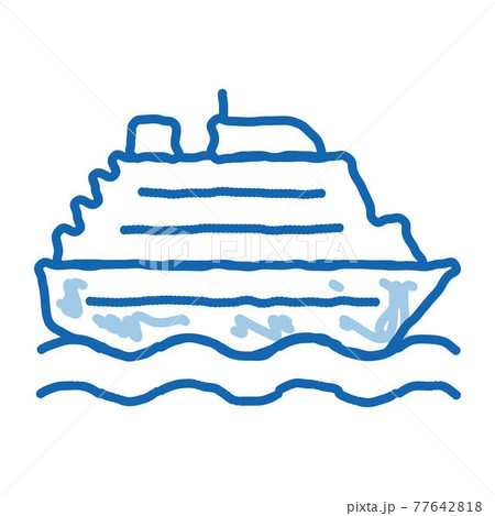 Public Transport Ferry doodle icon hand drawn illustration 77642818