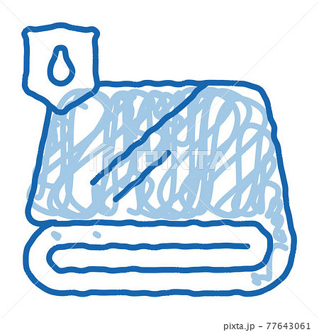Waterproof Material Fabric Towel doodle icon hand drawn illustration Waterproof Material Fabric Towel doodle icon hand drawn illustration 77643061