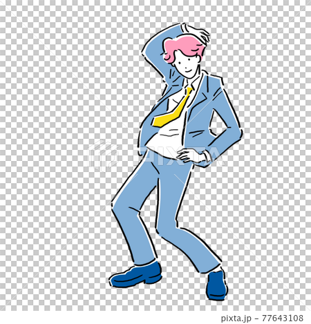 Various poses of a businessman in a suit Various poses of a businessman in a suit 77643108