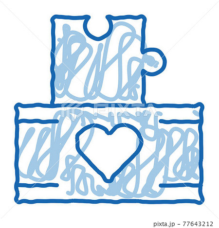 Volunteers Support Game Box doodle icon hand drawn illustration 77643212