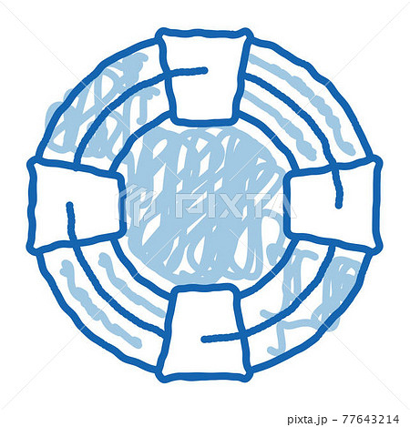 Volunteers Support Life Saver doodle icon hand drawn illustration 77643214