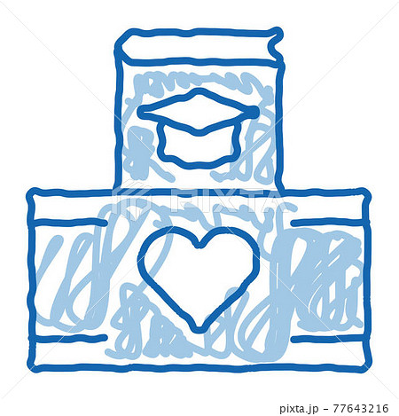 Volunteers Support Study Box doodle icon hand drawn illustration 77643216