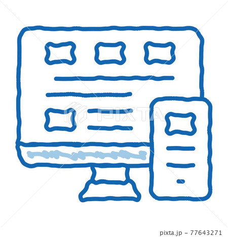 Computer Smartphone System doodle icon hand drawn illustration 77643271
