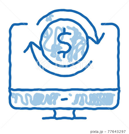 Money Account Verification doodle icon hand drawn illustration 77643297