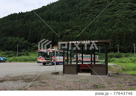 福島　郡山　熱海車庫に停車中の福島交通バス 77643746